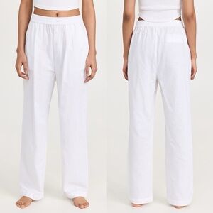 Maison Essentiele Boyfriend White Linen Wide Leg Boxer Pants Small